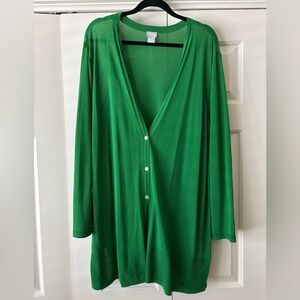 Chico's Vibrant Green Knit Cardigan